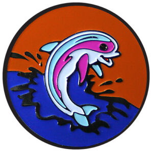 Dolphin Sunset golf ball marker