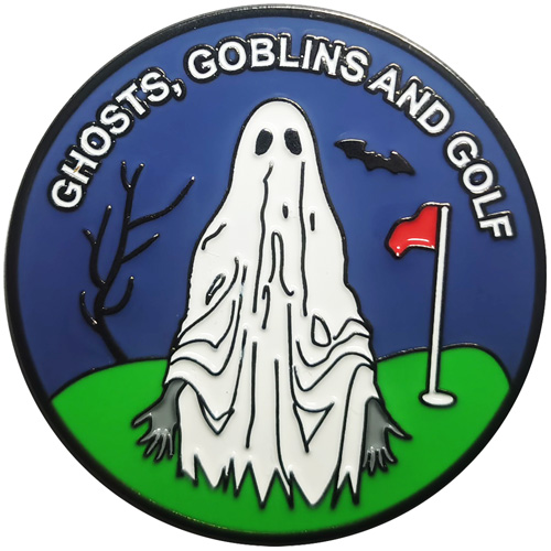 Ghosts, Goblins, and Golf Ghost ball marker