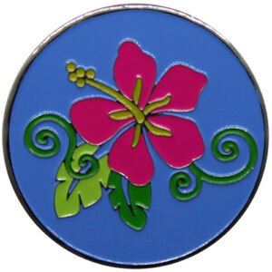 Blue Hibiscus Ball Marker