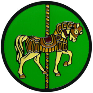 Green Merry Go Round Horse Ball Marker