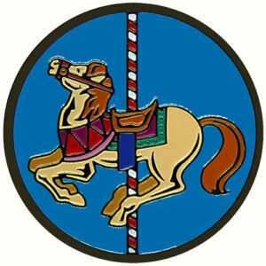 Blue Merry Go Round Horse Ball Marker