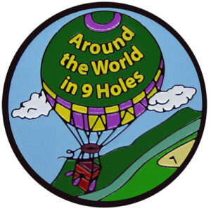 Around the World in 9 Holes golf ball marker