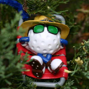 Beach Christmas Golf Ball Ornament